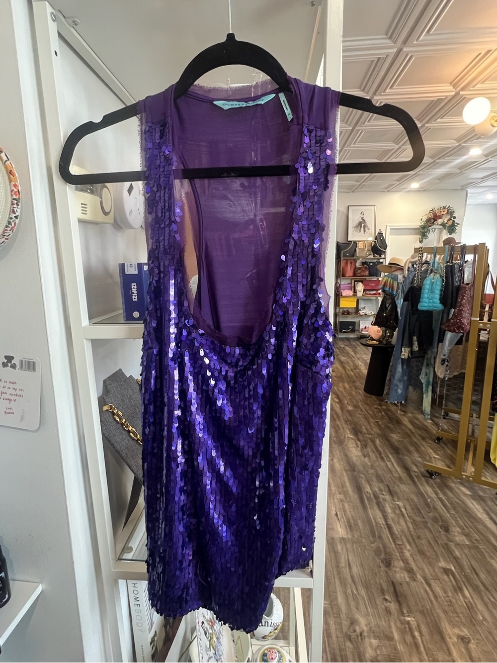 Vintage Guess Purple Sequin Tank Top